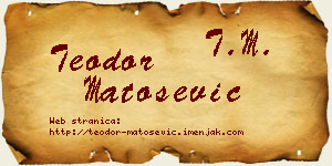 Teodor Matošević vizit kartica